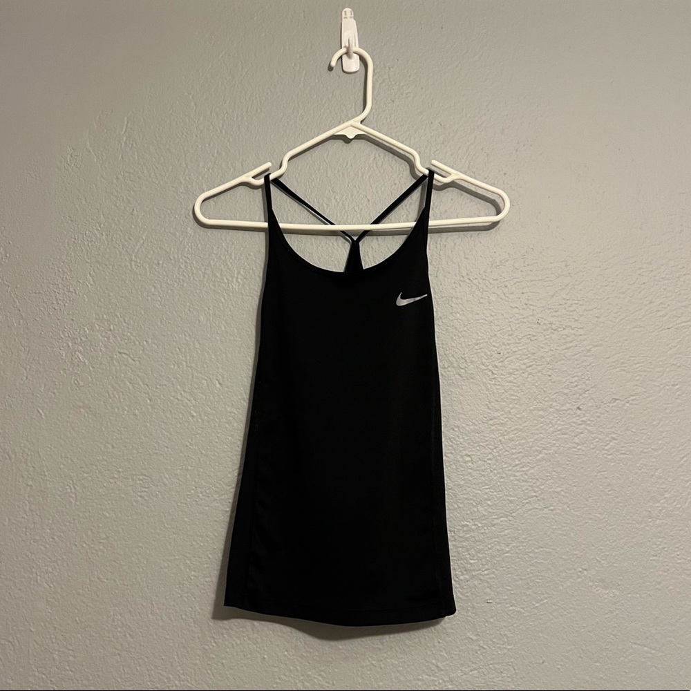 Nike Dry Fit Razor Back Spaghetti Strap Black Exercise Top